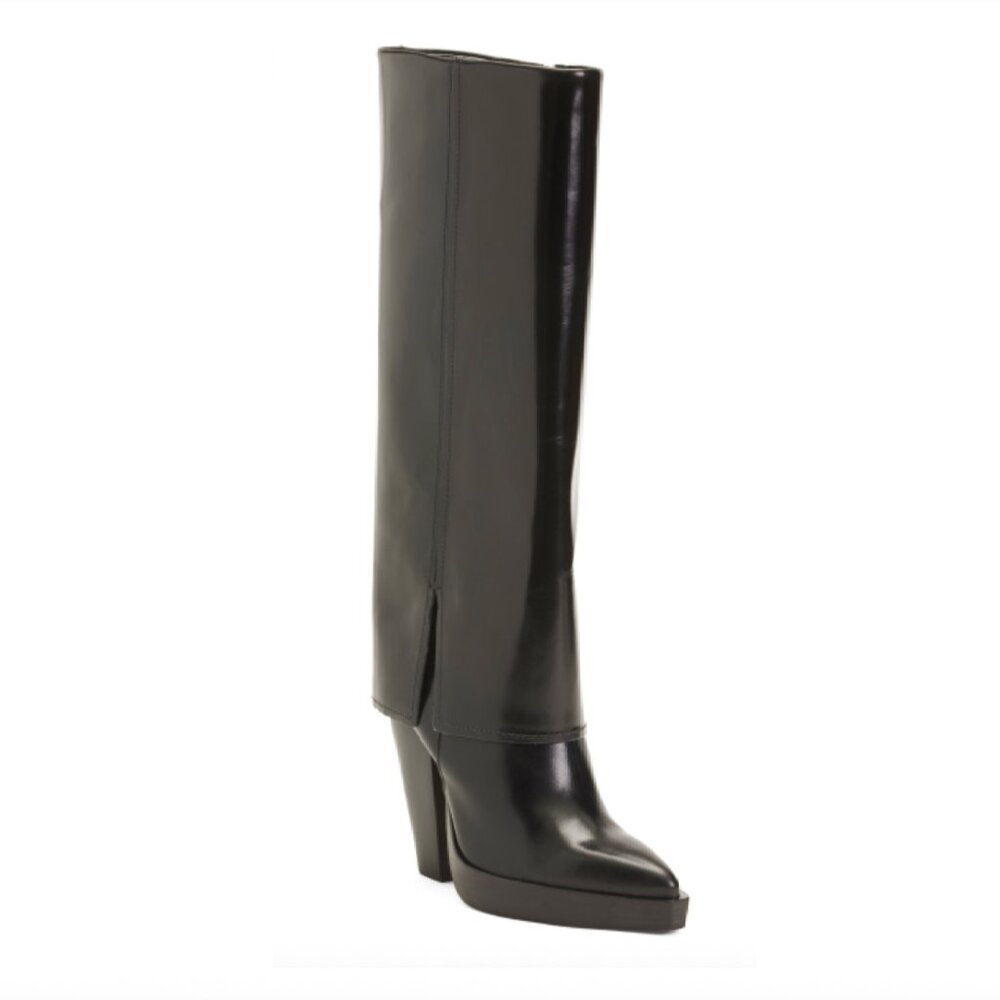 NEW Size 5 - VINCE CAMUTO Leather Nanfala Wide Calf Fold Over Tall Boots
